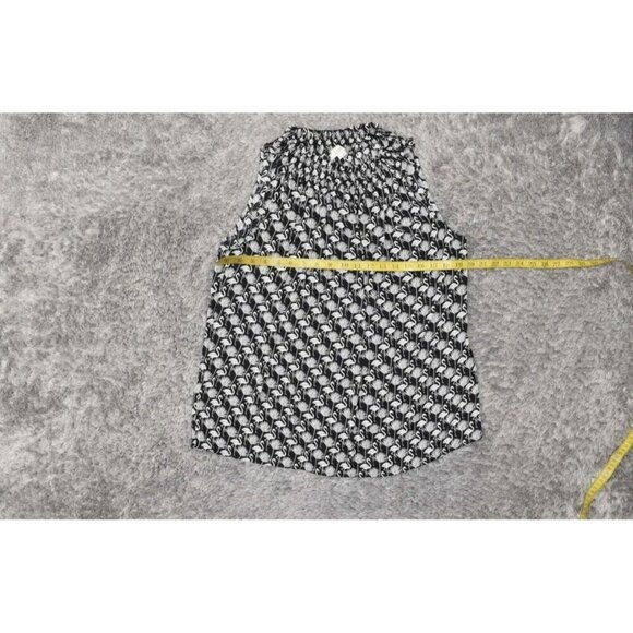 Loft Black And White Flamingo Print Sleeveless Stretchy Mock Neck Top Size S - Picture 7 of 8